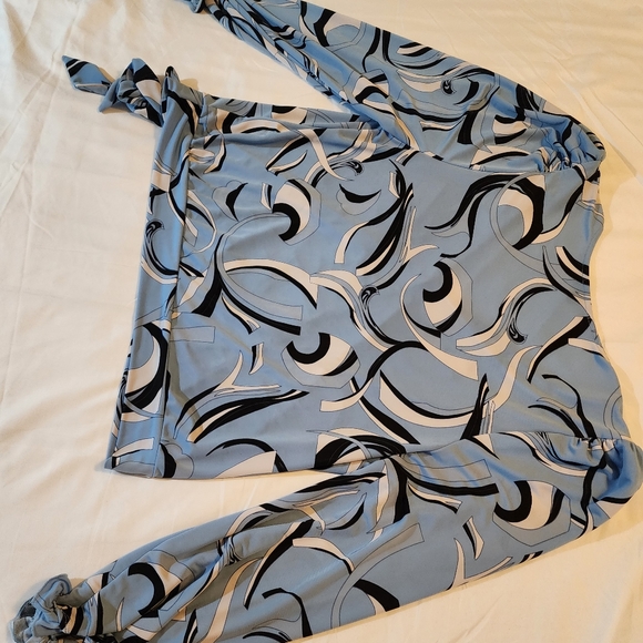 INC TOP WOMEN XXL BLUE Side-Tie Surplice NECKLINE LONG SLEEVE - Picture 9 of 9